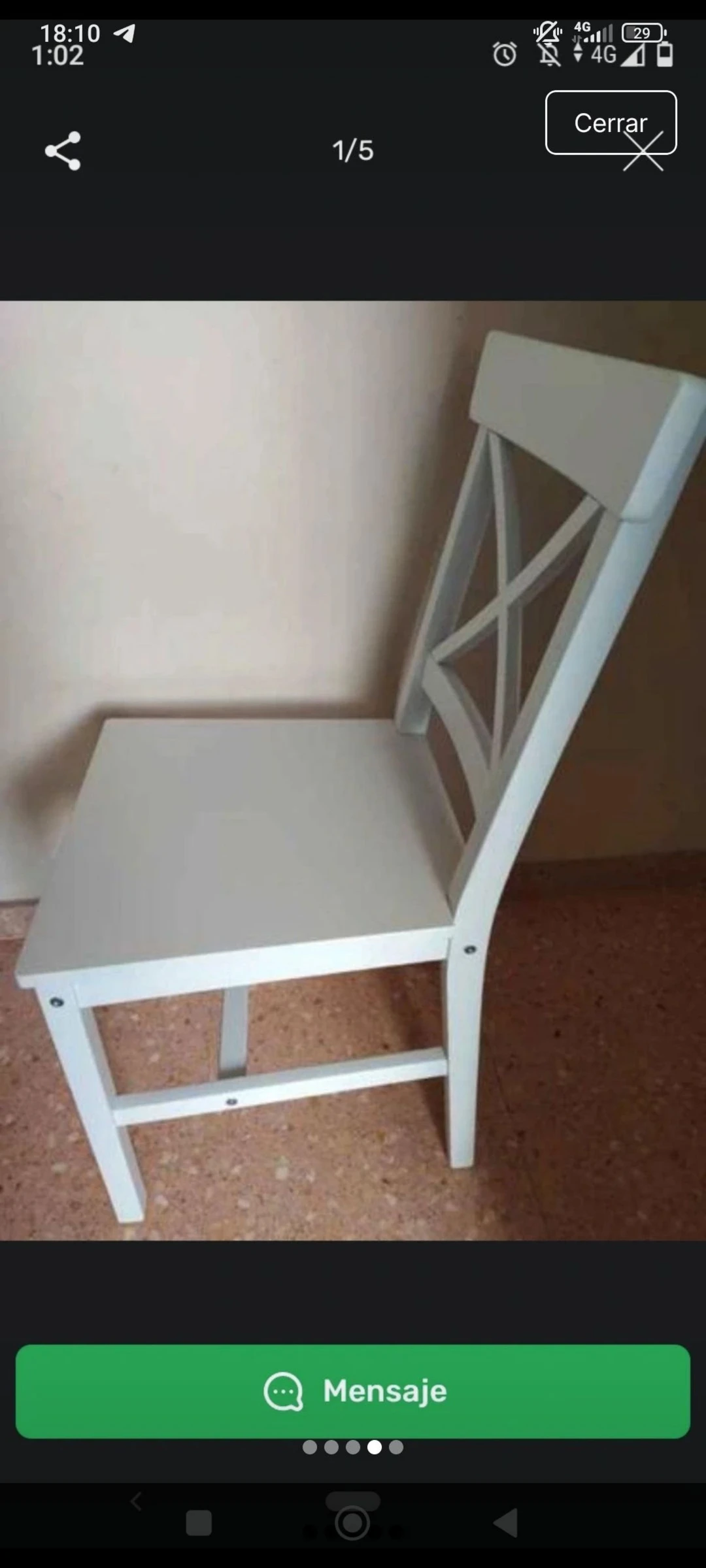 Nieuwe witte houten stoel. – photo 4